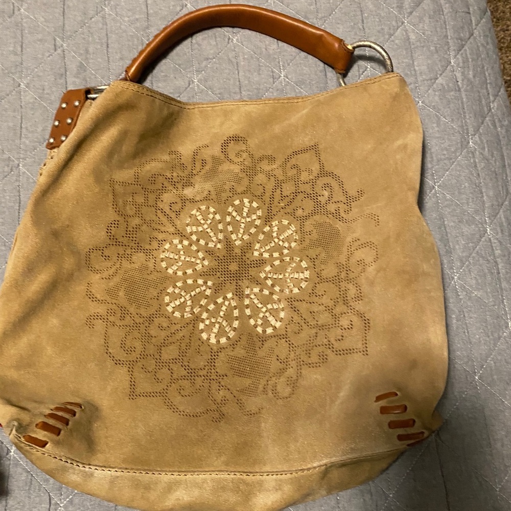 Lucky suede shoulder bag